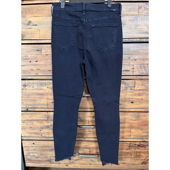 MOTHER The Stunner Zip Two Step Fray Women's Black Denim Jeans Sz 27 - Picture 3 of 11